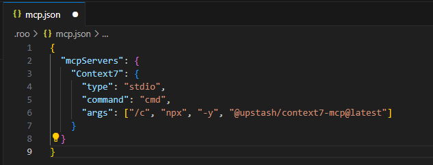 Adding Context7 to a project-level MCP file