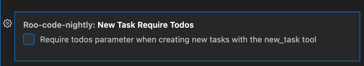 Subtask todo lists configuration in VS Code settings